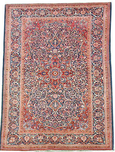 Blue Kashan rug 206 x 133cm